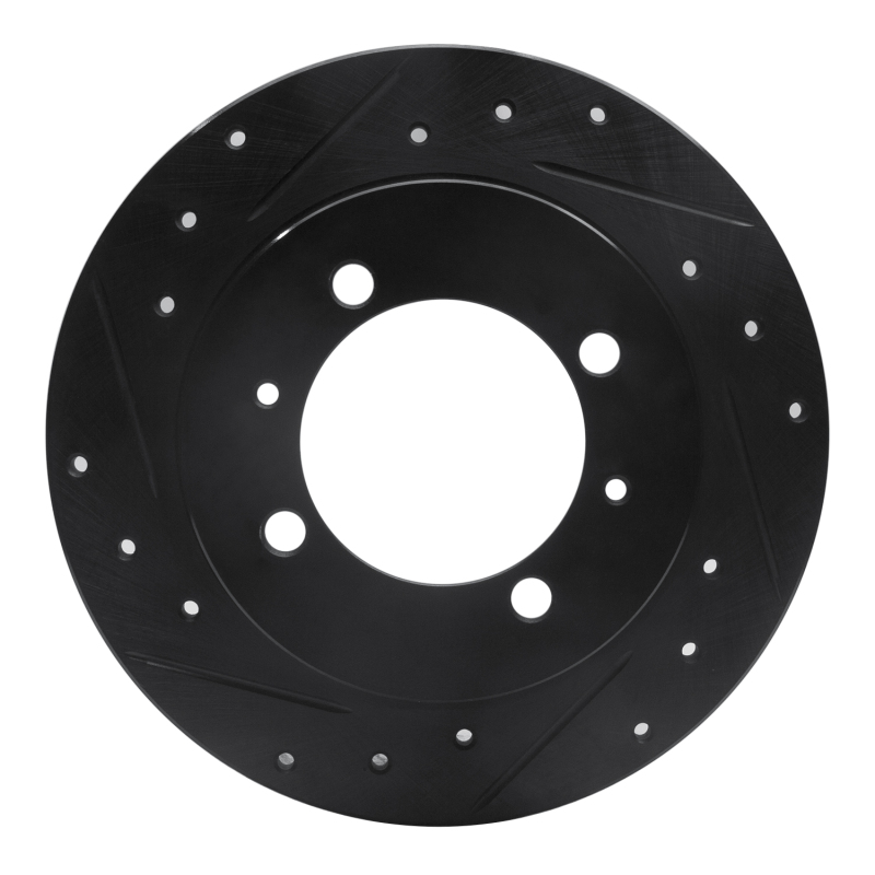 Mitsubishi Space Star Brake Rotor (1) - Rear Left - R1 Concepts - Drilled & Slotted - Black - `00-`07